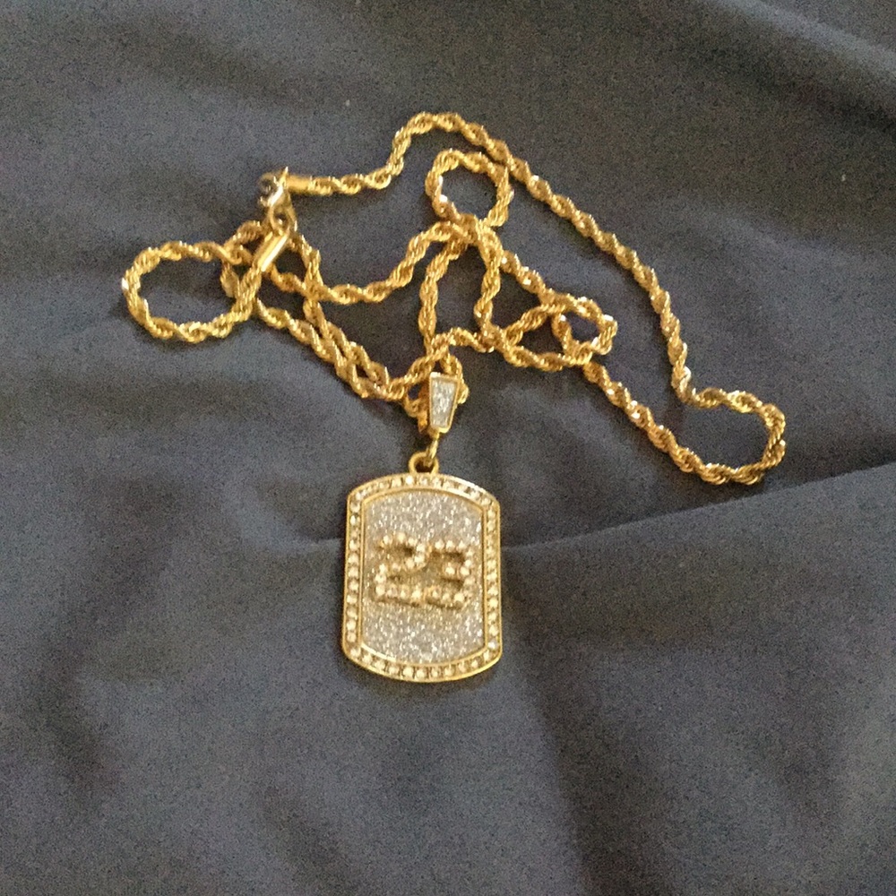 Gold filled #23 rope pendant necklace